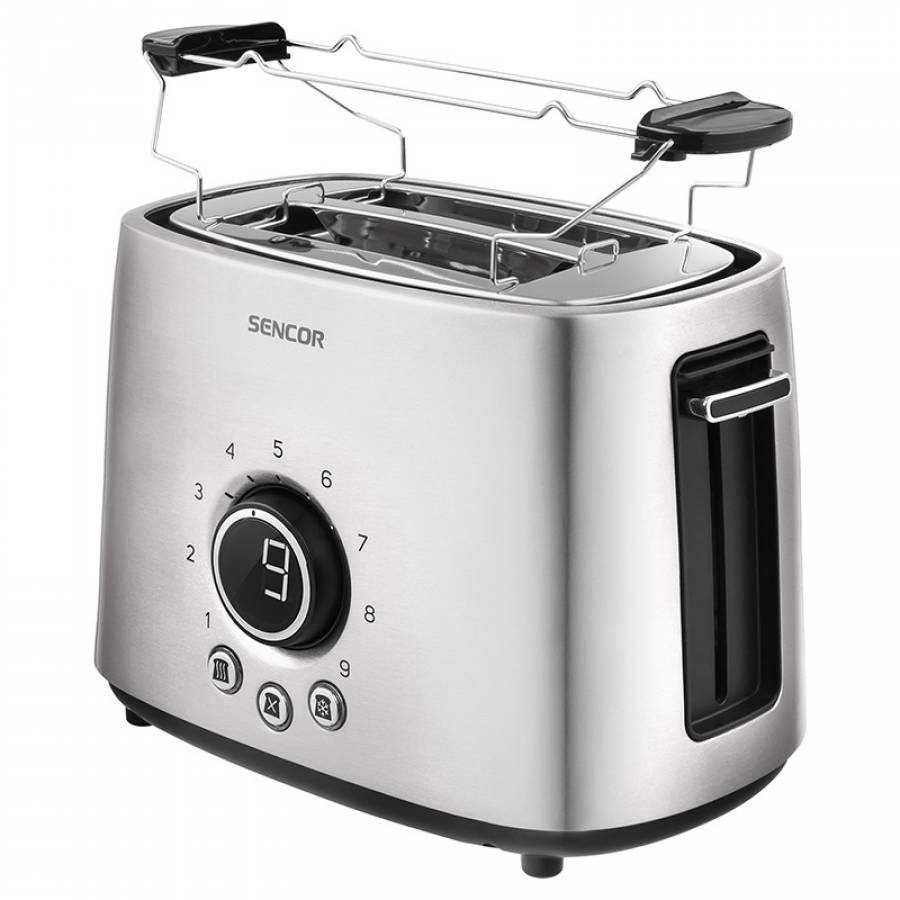 Toaster Sencor 1000W: Design premium, 2 fante, functii multiple