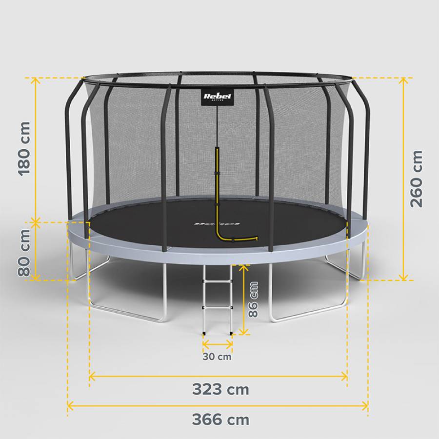 Trambulina Saltea Rebel Active 12ft cu Diametrul 366cm