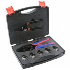 Set complet pentru sertizarea firelor electrice, ideal pentru electricieni.