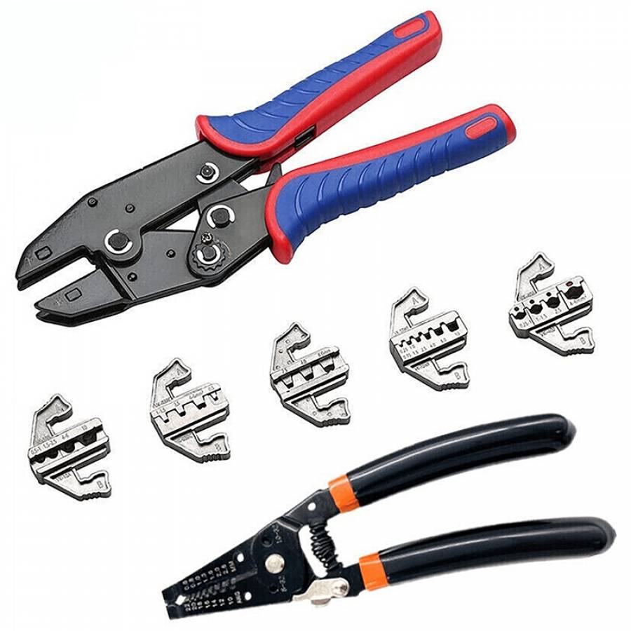 Set complet pentru sertizarea firelor electrice, ideal pentru electricieni.