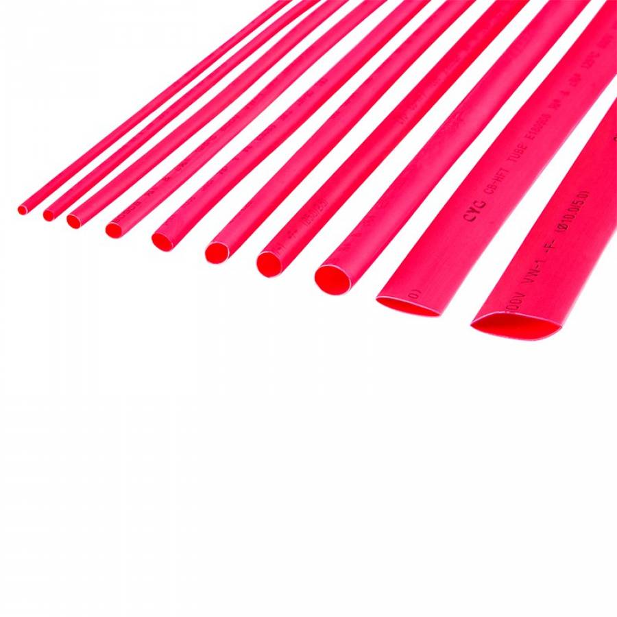 Set 10 Tuburi Termocontractabile Flexibile Rosu 2mm/1m