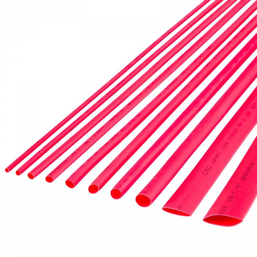 Set 10 Buc Tub Termocontractabil Flexibil 8mm/1m Rosu