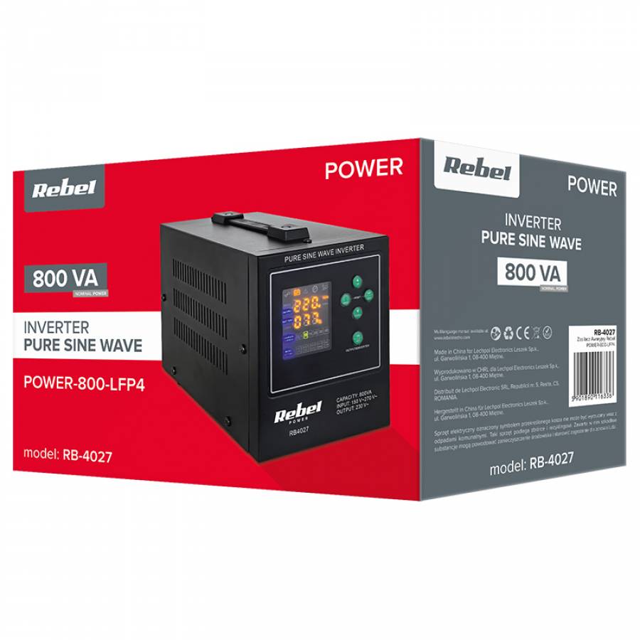 Centrale Termice Pure Sinus 800VA 500W 12V Rebel