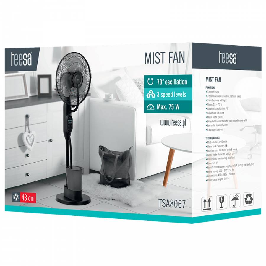 Ventilator Apa Functii Pulverizare telecomanda Teesa Oscilant