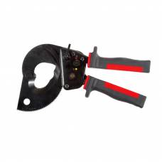 Instrument de taiere pentru cabluri cu maner clic-clic din aluminiu, pentru cabluri cu sectiune maxima de 500mm², lungime totala de 310mm.