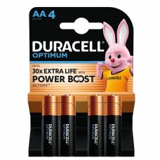 Baterie Alcalina Duracell Optimum Lr6 10pp110049 Aa, Tensiune 1,5 V, Performanta Exceptionala, 4 Bucati/blister