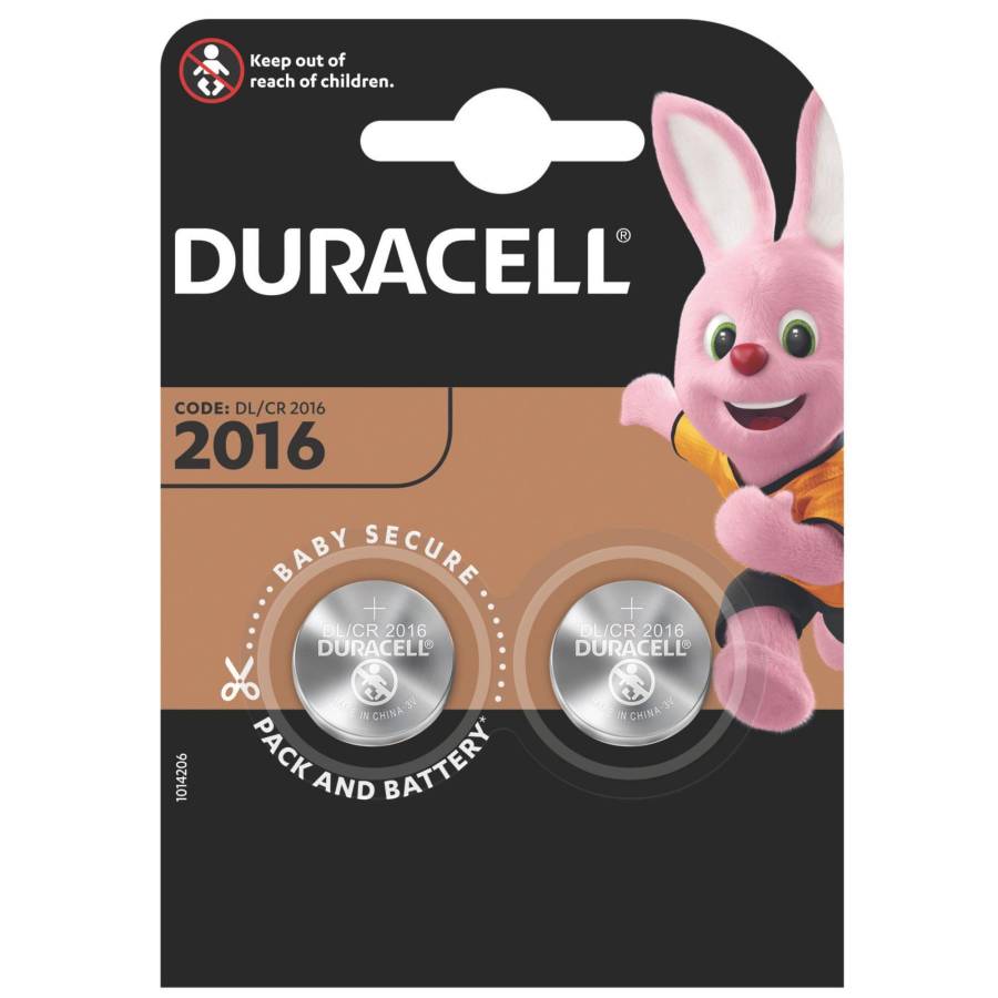 Baterie Buton Litiu Duracell Dl2016 10pp040030, Tensiune 3,0 V, 2 Buc./blister
