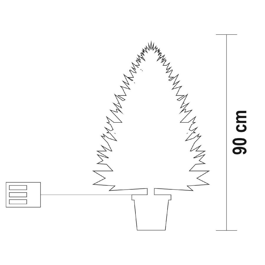 Brad Artificial Alimentat Cu Baterii, Cu Iluminare Led incorporata, inaltime 90 Cm