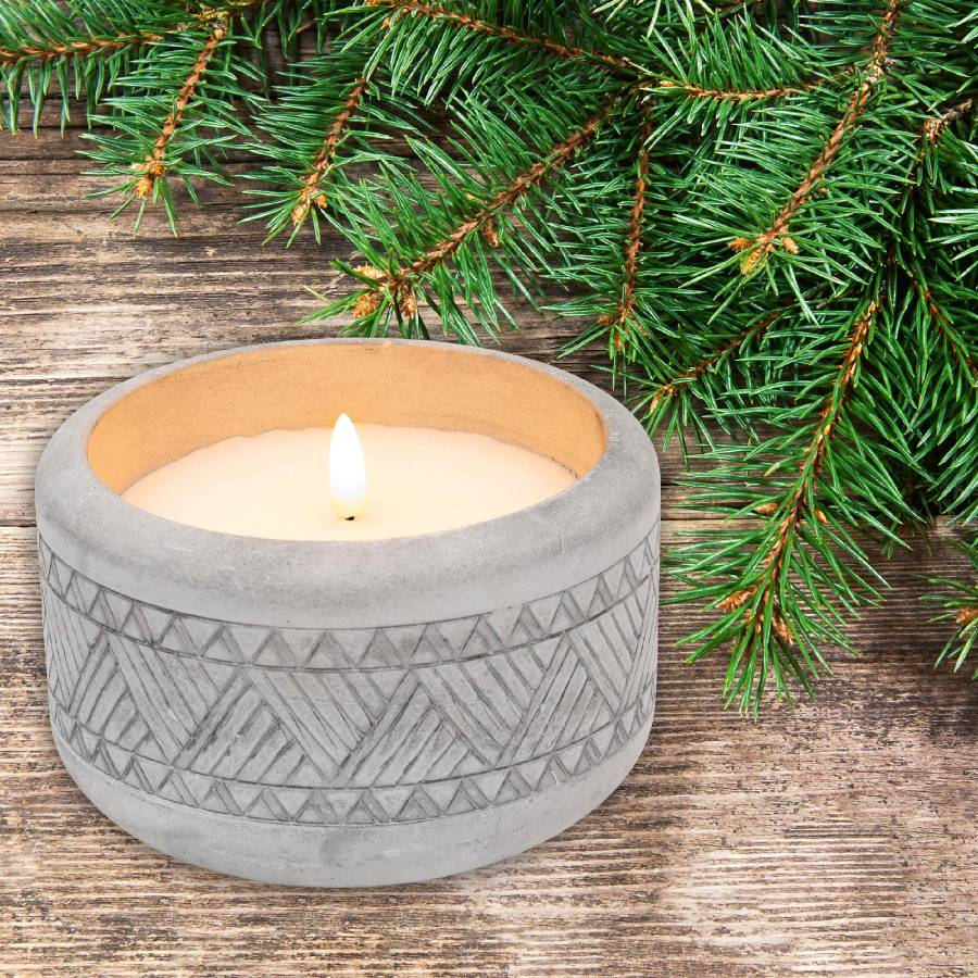 Candela Piatra Cu Led, Ø14 X 8,5 Cm