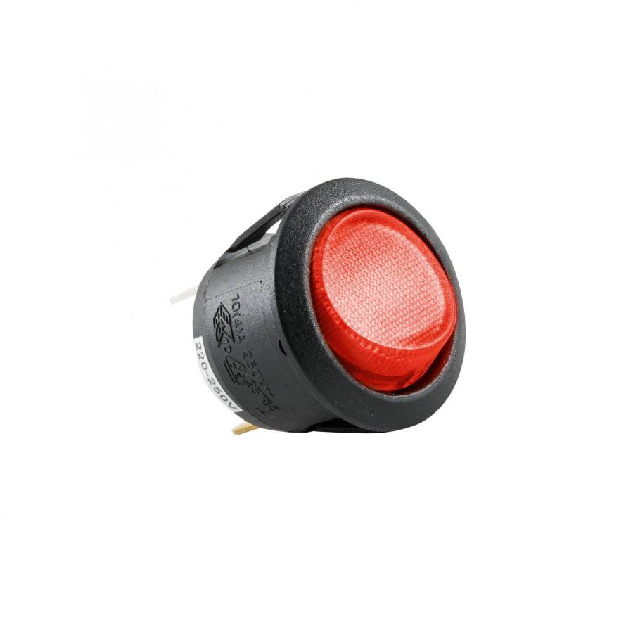 Comutator Basculant Cu Bec, 250v, 1 Circuit, Roşu