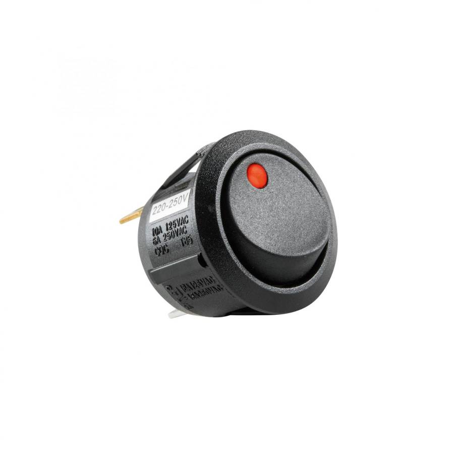 Comutator Basculant Cu Bec, 250v, 1 Circuit, Roşu