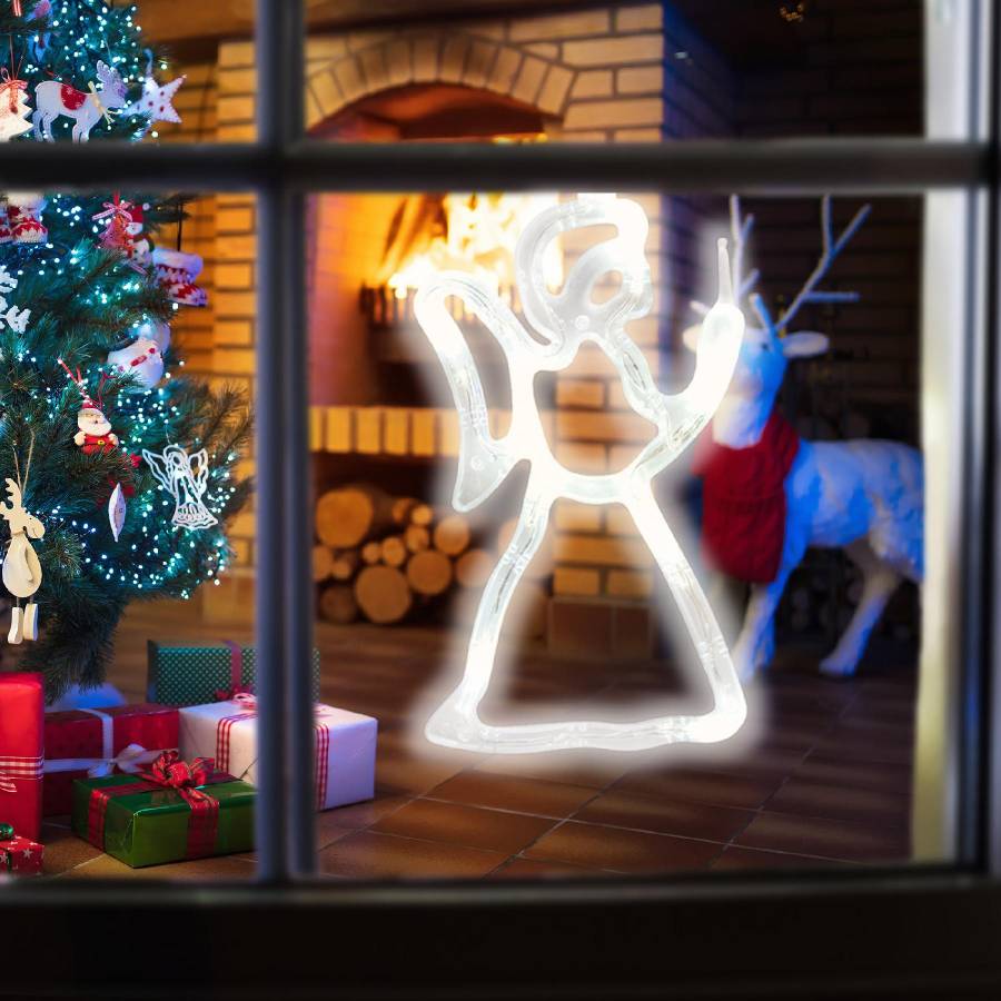 Decor Pentru Fereastra, Cu Led, inger, 19 Cm, 4,5v