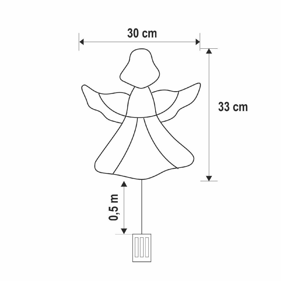 Decoratiune Led Pentru Fereastra, inger, Cu Baterii, Alb Cald
