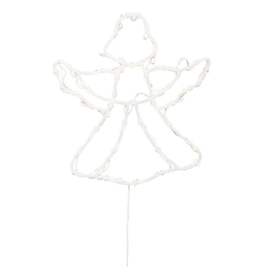 Decoratiune Led Pentru Fereastra, inger, Temporizator 6/18 Ore, Adaptor, Alb Cald