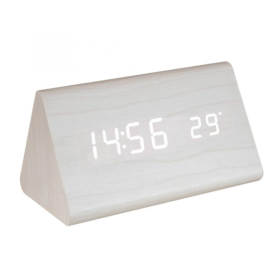 Desteptator Digital Led, Alb, Lemn