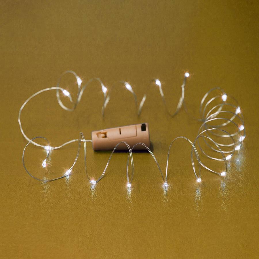 Ghirlanda Cu Microled-uri, Suport Tip Dop Pluta Pt Baterii, Alb Cald