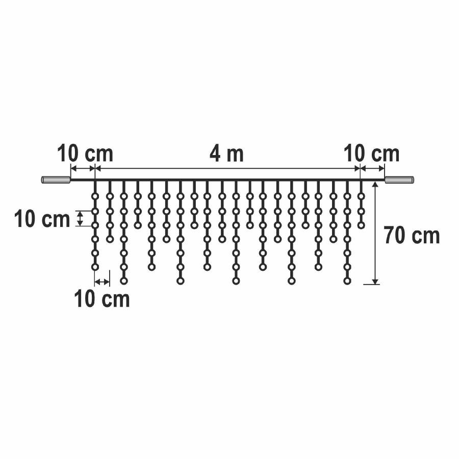 Ghirlanda Luminoasa, 200 Led-uri, Cablu Alb, Pentru Utilizare in Exterior