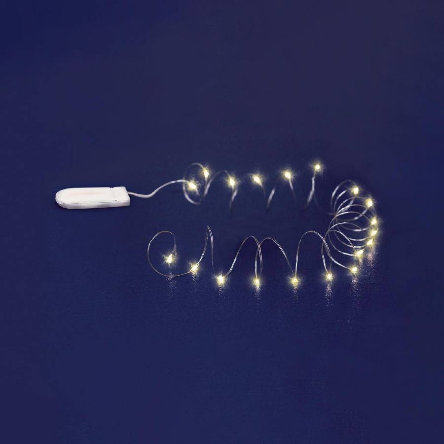 Ghirlanda Microled, Suport Plat De Baterii, Alb Cald