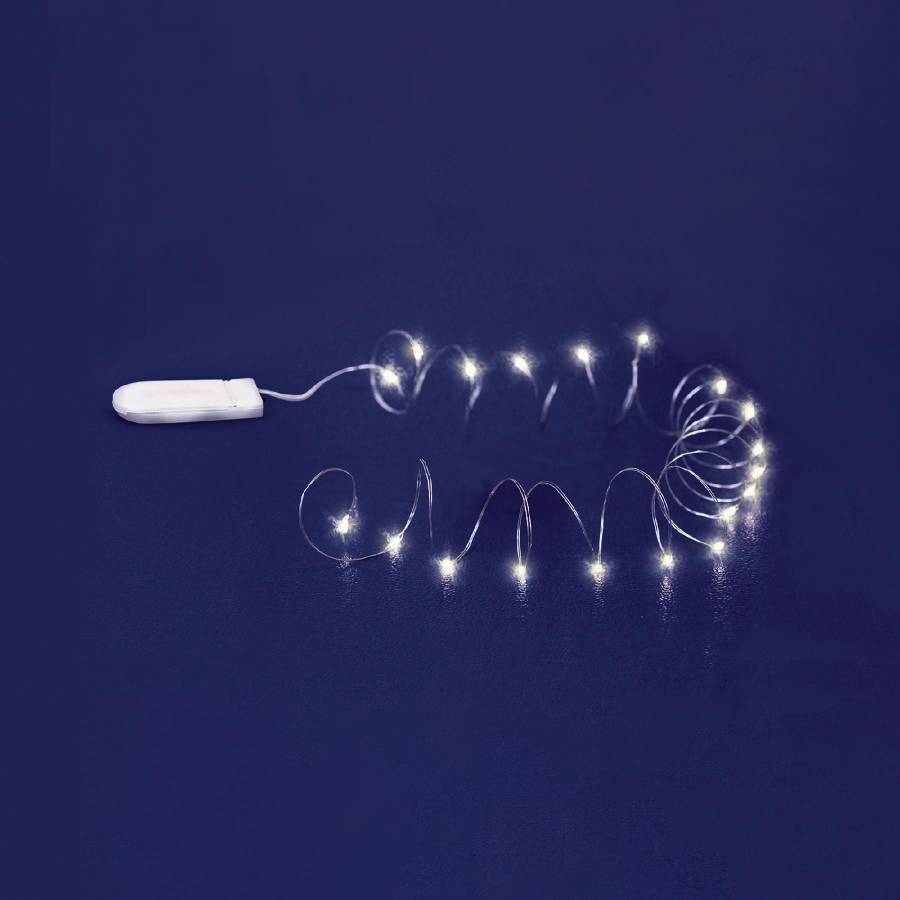 Ghirlanda Microled, Suport Plat De Baterii, Alb Rece