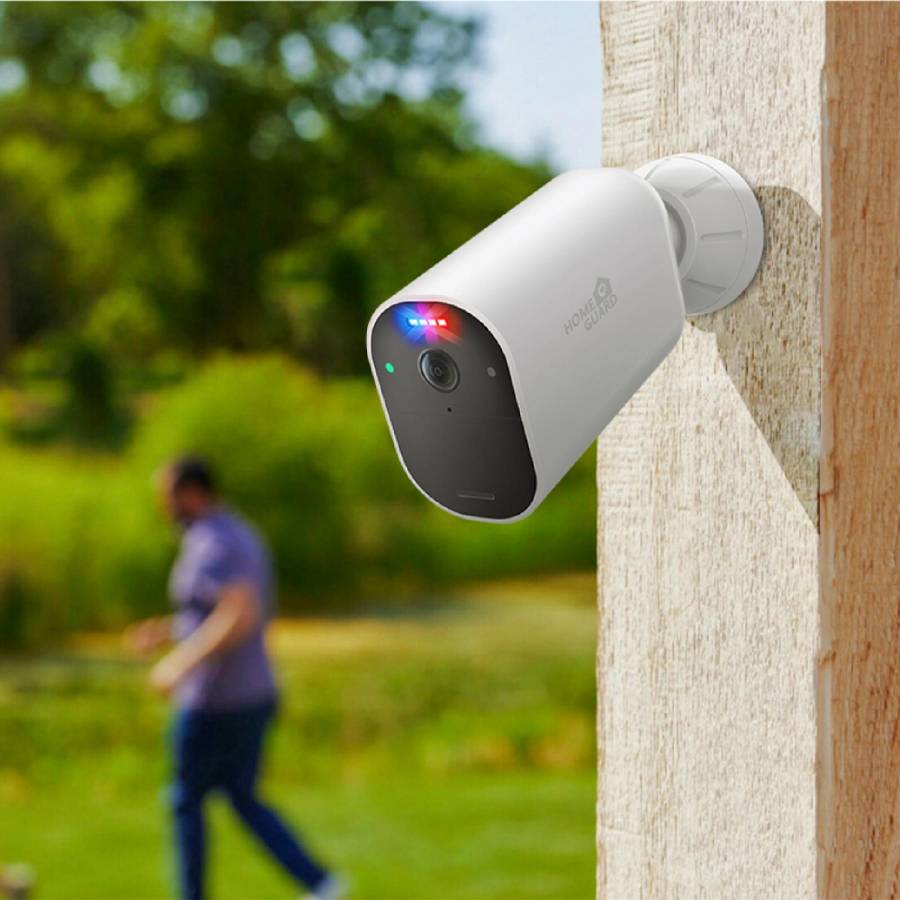 Homeguard, Sistem De Securitate Fara Fir Smart Deterrencre, Smarthub 2 Camere Cu Lumina Rosie Albastra si Sirena