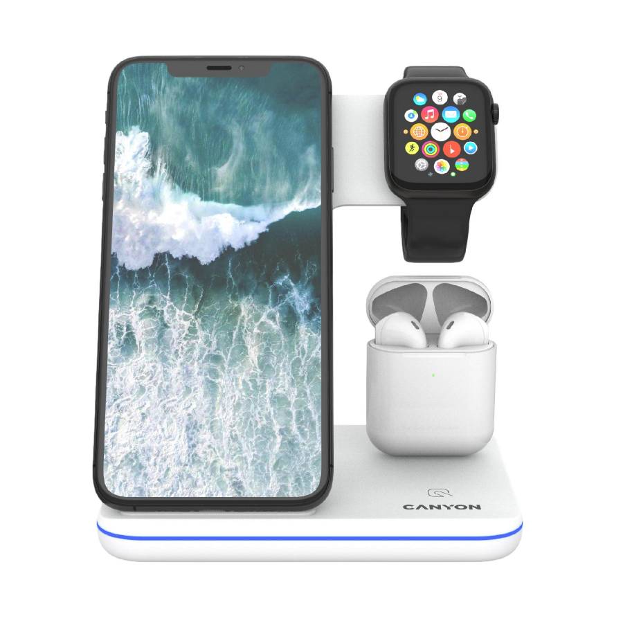 Incarcator Wireless Canyon 3-in-1, Alb