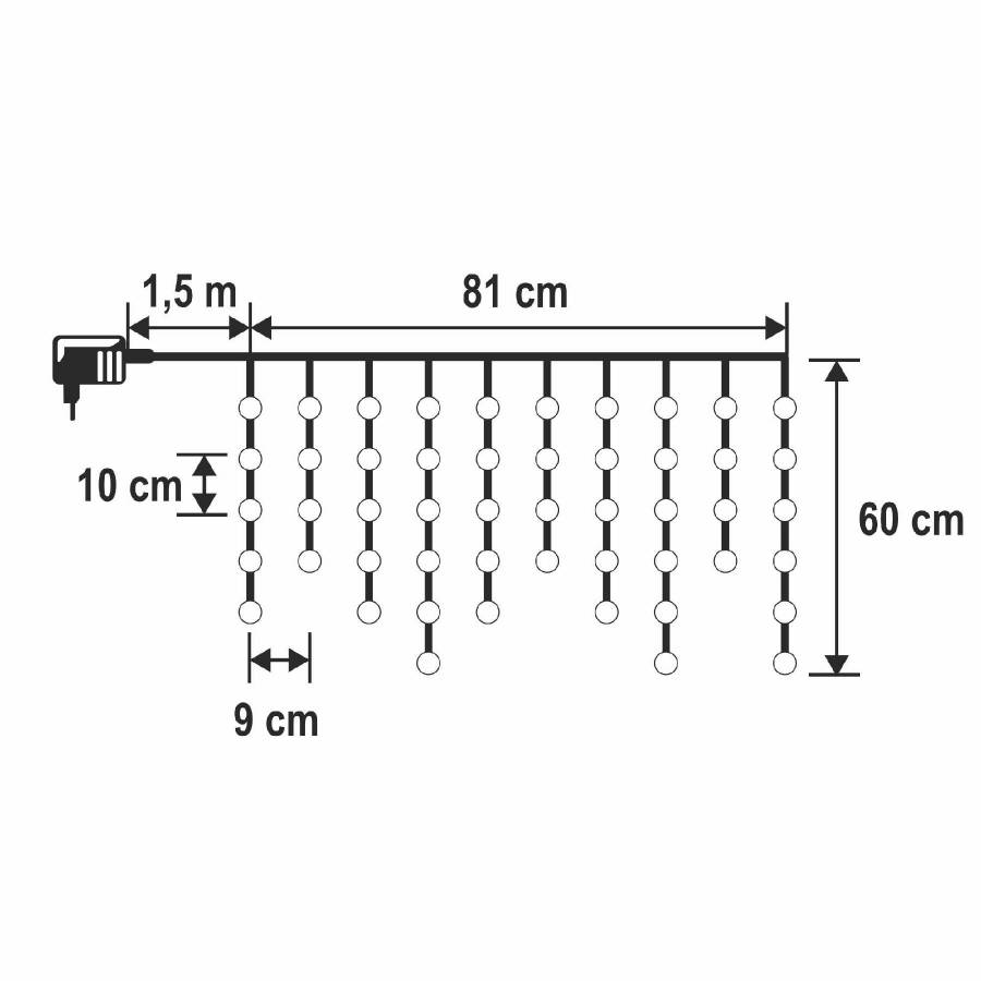 Lampa Suspendata Cu Perdea Iluminata Cu Led-uri Dot, Alb Rece