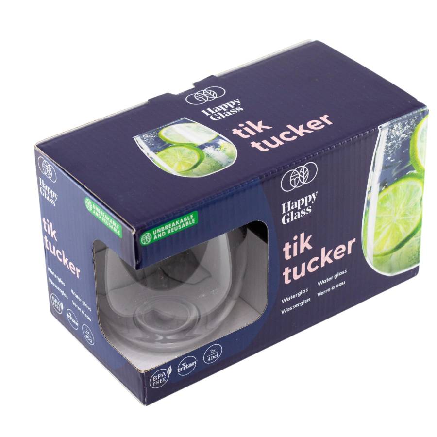 Pahar De Apa Incasabil, Happyglass Tik Tucker, 40 Cl, Fara Bpa, Calitate Alimentara, 2 Buc./set