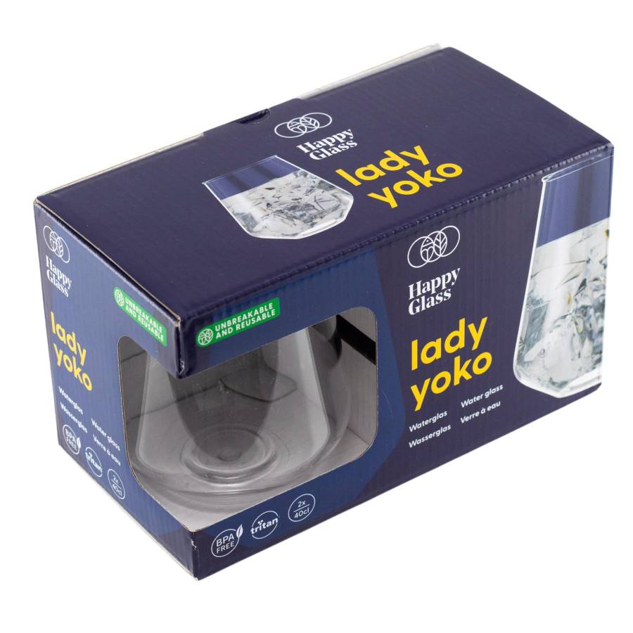 Pahar De Cocktail Incasabil Happyglass Lady Yoko, 40 Cl, Fara Bpa, Calitate Alimentara, 2 Bucati/set