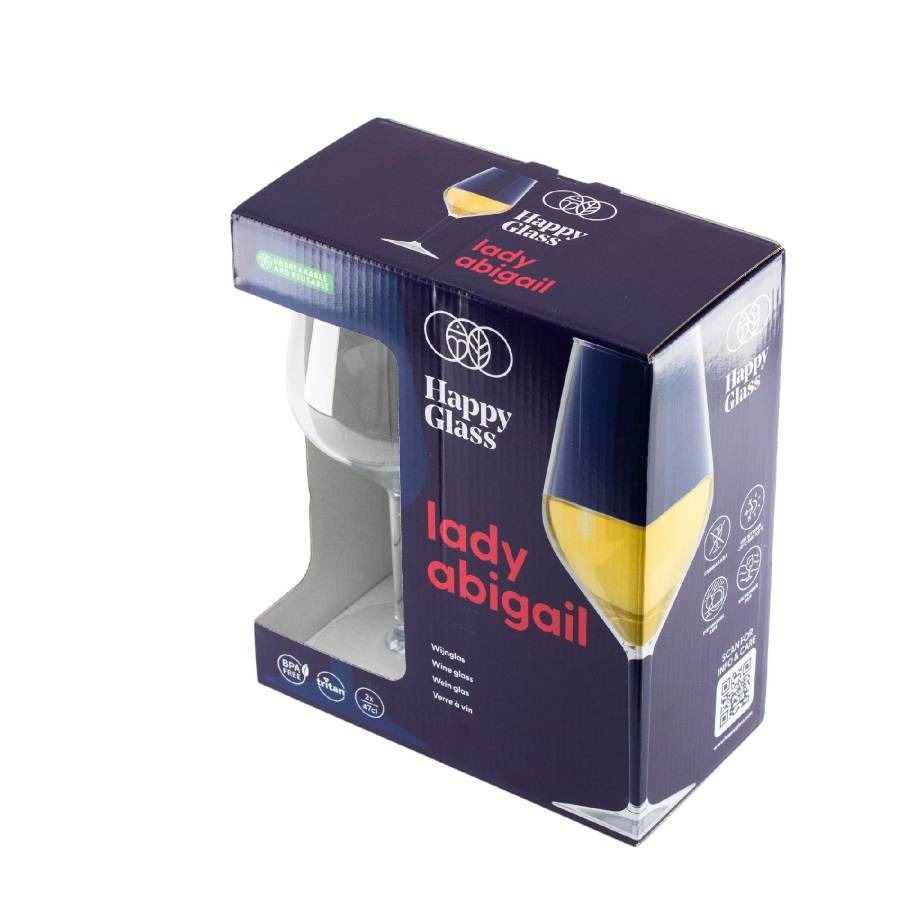 Pahar De Vin Incasabil Happyglass Lady Abigail, 47 Cl, Fara Bpa, Calitate Alimentara, 2 Bucati/set