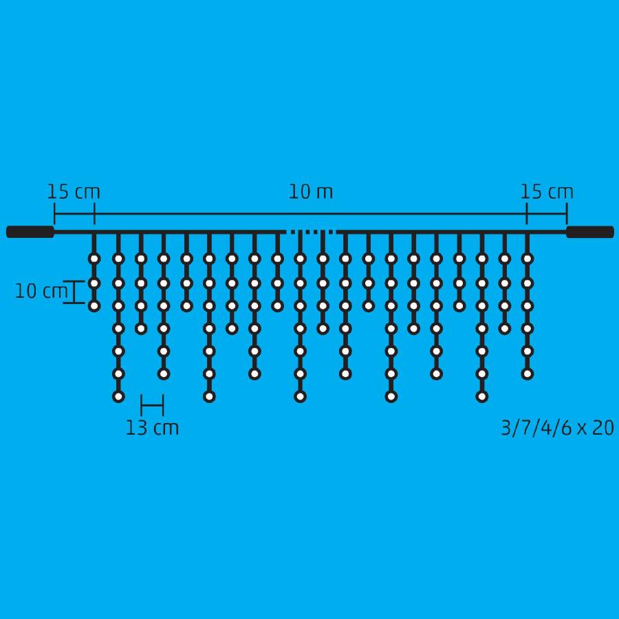 Perdea De Lumini Cu Led, Decor Sloi De Gheaţa, Cu Legare in Serie