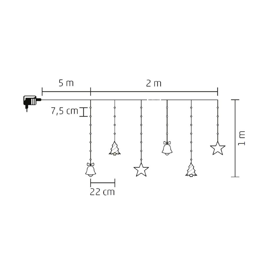 Perdea De Lumini Microled Alb Rece, 10x Figurine
