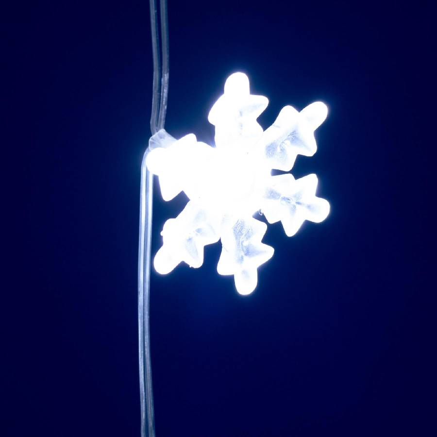 Perdea Luminoasa Led Cu Fulgi De Zapada, Alb Rece