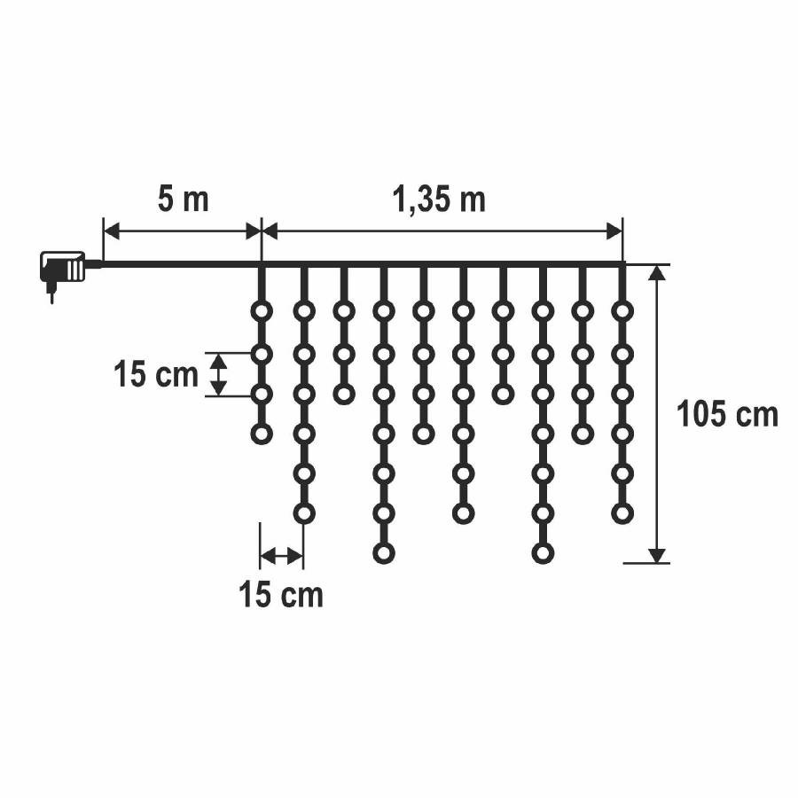 Perdea Luminoasa Led Cu Fulgi De Zapada, Alb Rece