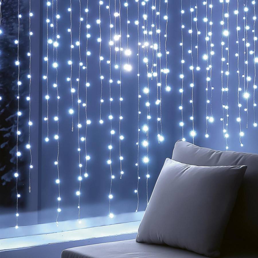 Perdea Luminoasa Led Dot, 1,2 X 1,4 M, Alb Rece