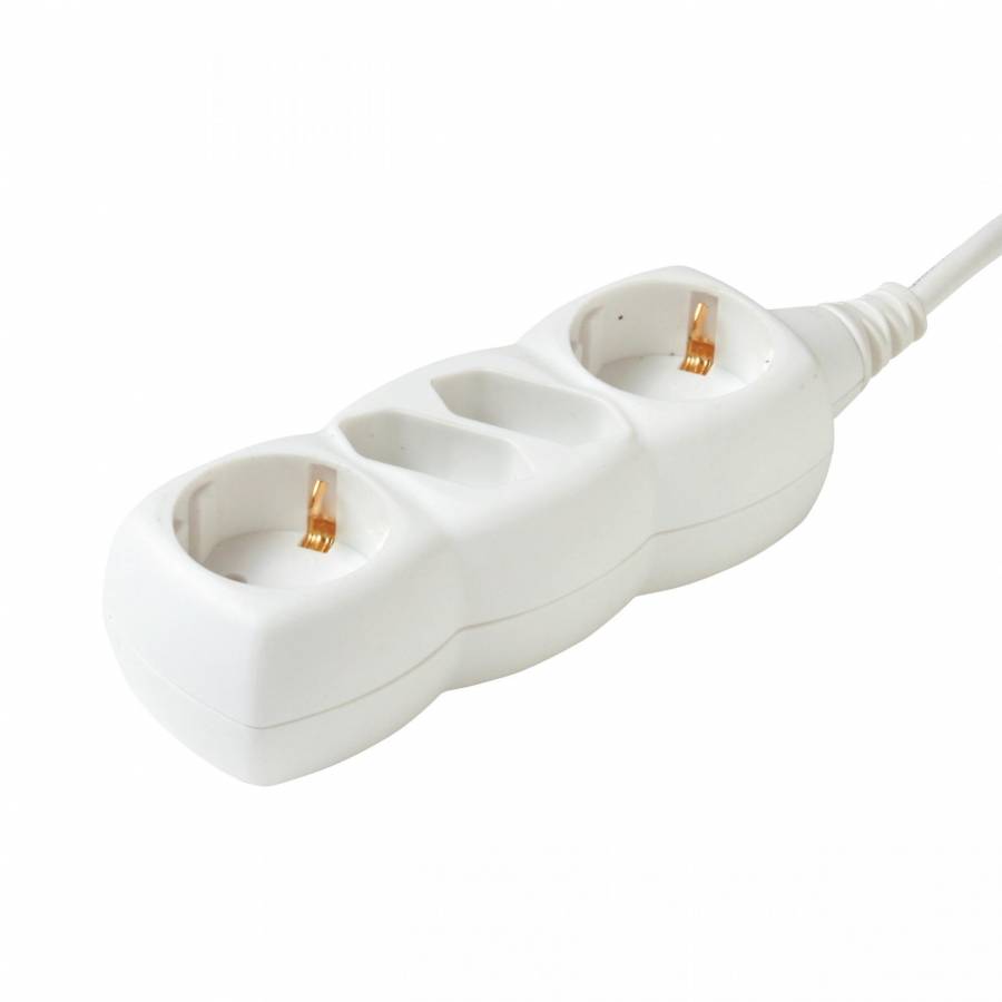 Prelungitor De Reţea, 4 Prize (2 Euro + 2 Cu impamantare), 1,5 M, Alb