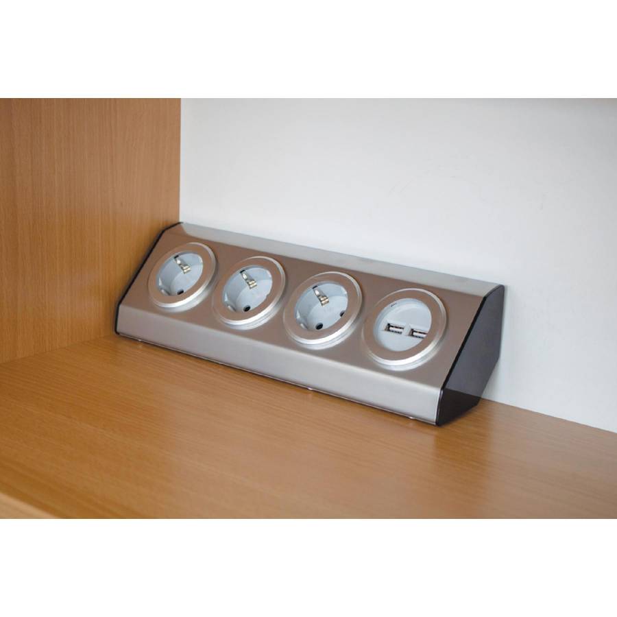 Prelungitor Pt Bucatarii, 3 Prize, 2xusb, Fara Cablu