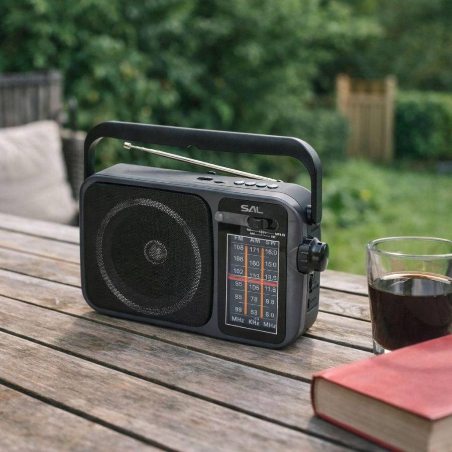 Sal Rpr10 Radio Portabil Cu Player Multimedia, Difuzor Bluetooth Fara Fir, Radio Cu 3 Benzi, Redare Mp3 De Pe Dispozitiv Usb/microsd, Reincarcabil