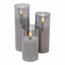 Set Lumanari Led In Sticla, Ø5x10/12,5/15 Cm