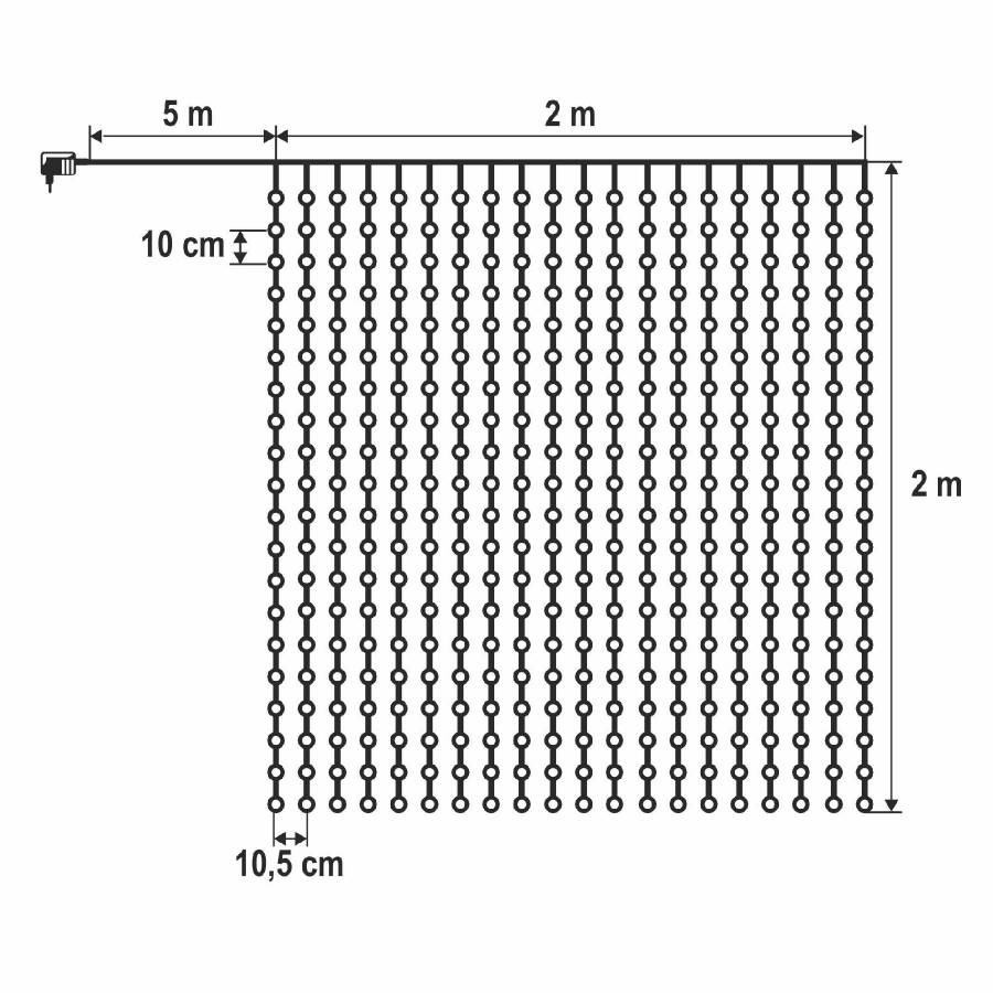 Sir De Lumini Led Dot, 2 X 2 M, Alb Cald