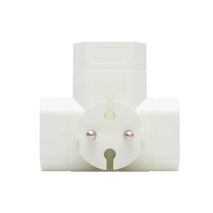 Soclu Euro 3 Distribuitor T, Alb, Montare incastrata