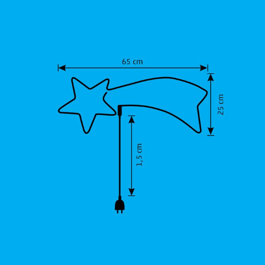 Stea Cazatoare Neon-light, De Exterior, 31x64cm