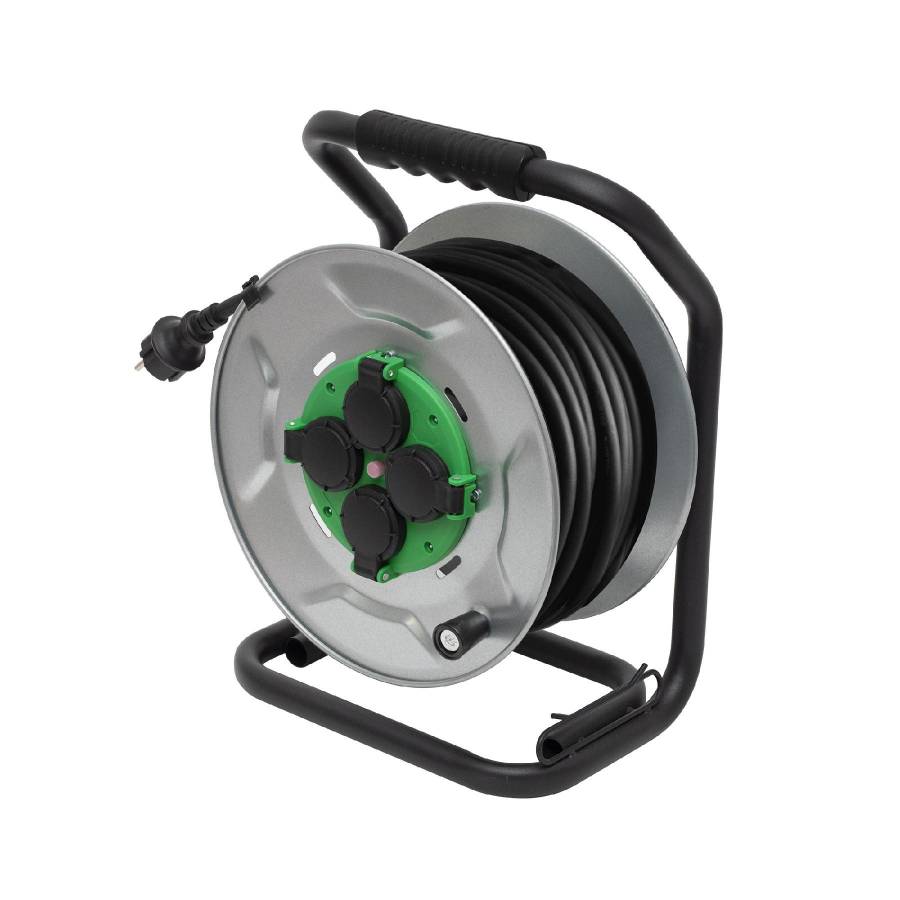 Tambur Cablu Metalic, 25 M Cablu Din Cauciuc