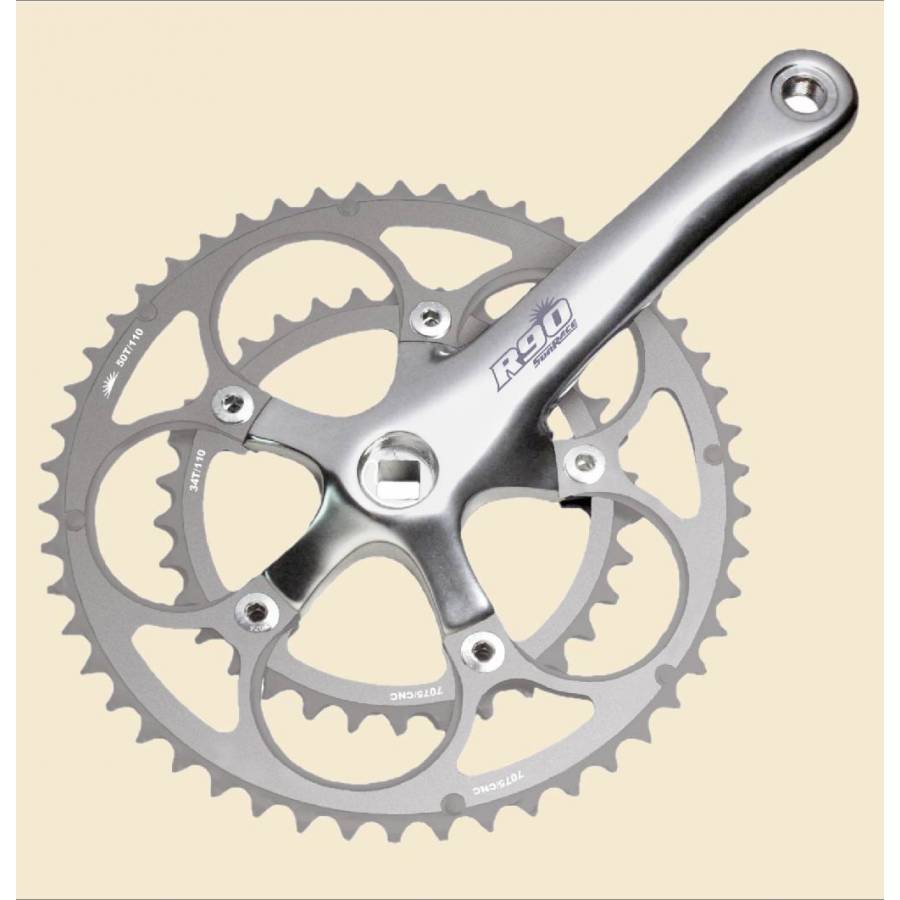 Angrenaj Pedalier Sunrace  Fcr9f 9v 50-34t 170mm Patrat Silver- Negru