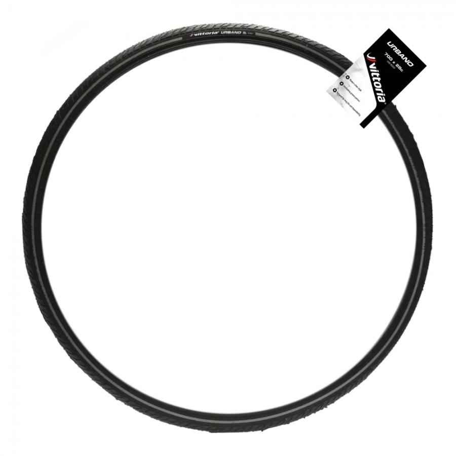 Anvelopa Vittoria Urbano 700x35c(37-622) Negru 887g Rigid - Banda Reflectorizanta