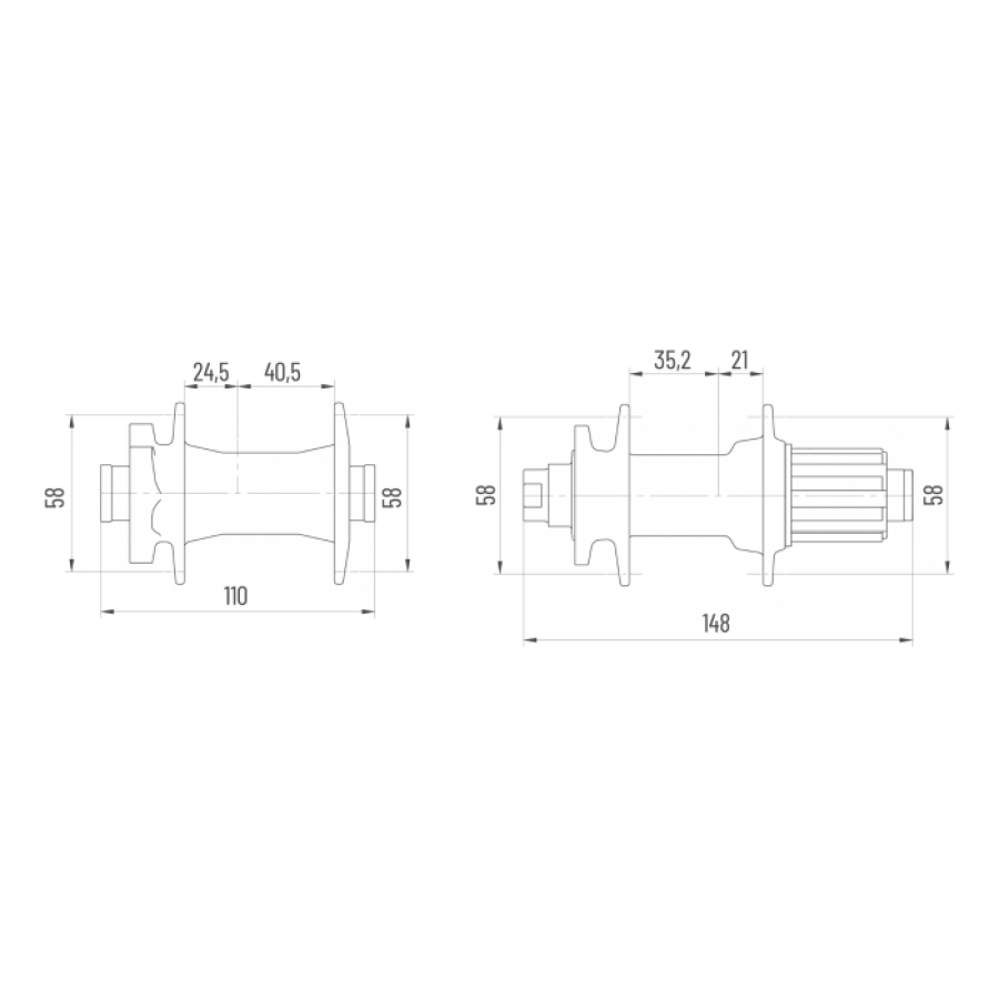 Butuc Fata Miche 550 Xm-h Boost Thrue Axle 32 H Tx-15 110mm