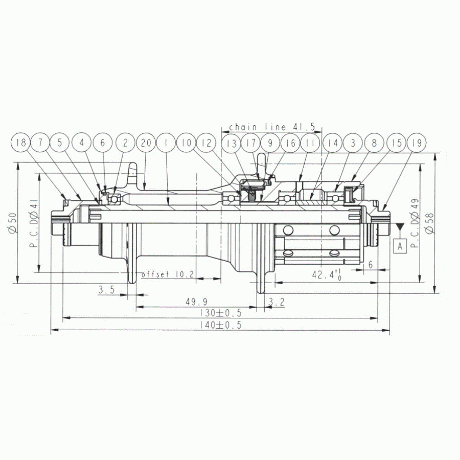 Butuc Spate Novatec F482sb-sl/ab-qr-a4abg-11s, Negru , 24h