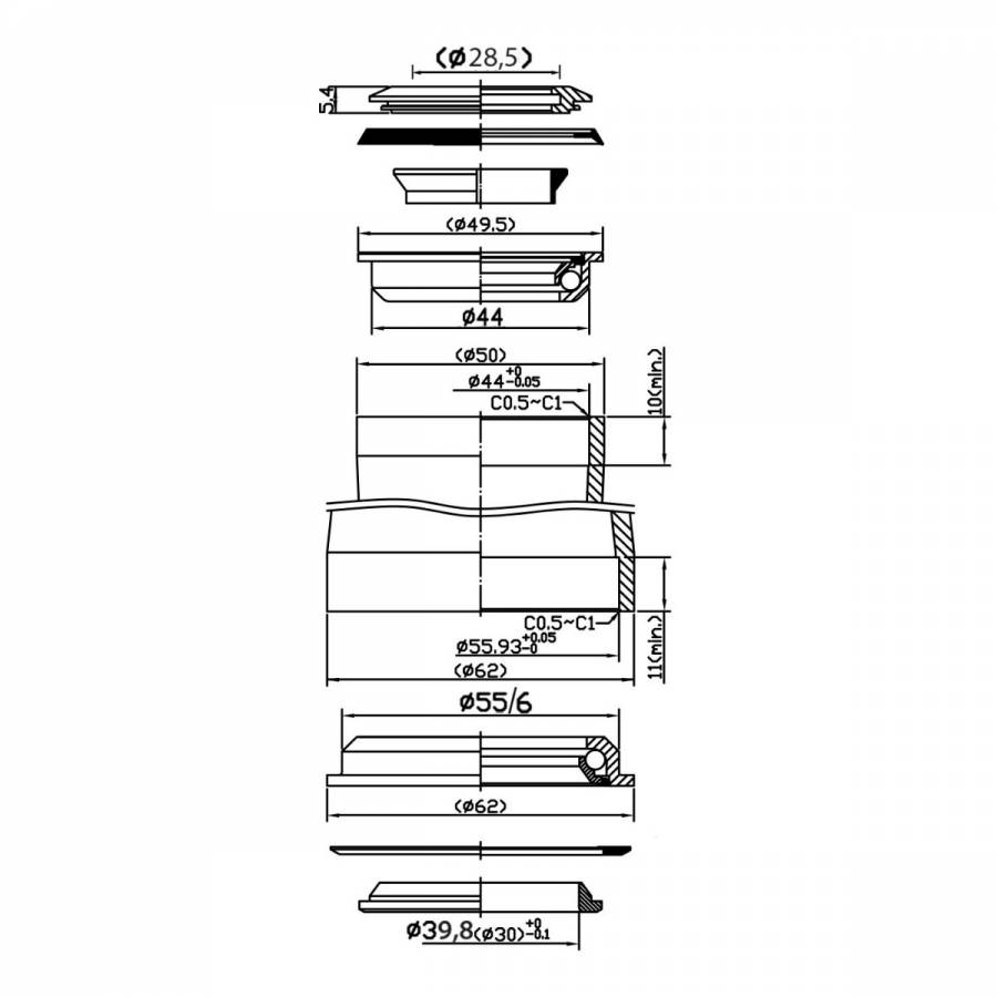 Cuveti Semi Integrati Tapered Neco 1.1/8-1.5 B