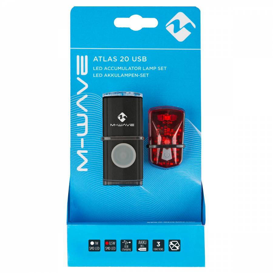 Set Lumini Cu Acumulator M-wave  Atlas 20 Usb