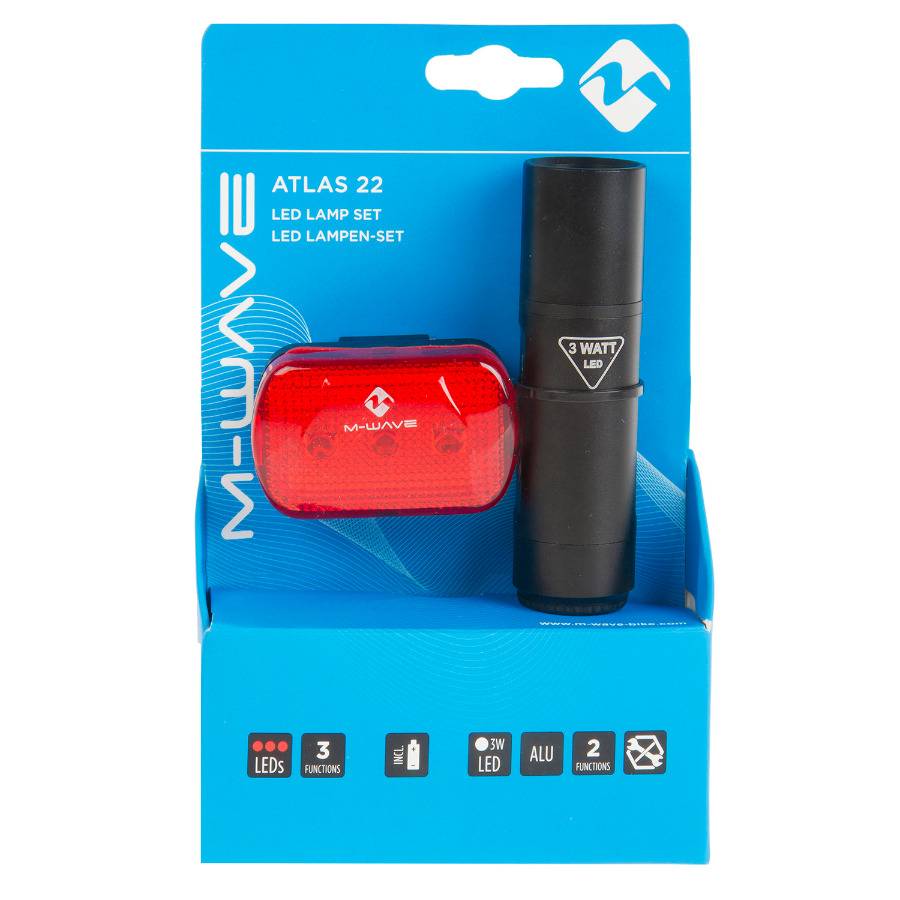Set Lumini Cu Baterii M-wave  Atlas 22