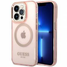 Guess Gold Translucent MagSafe Case for iPhone 14 Pro Max